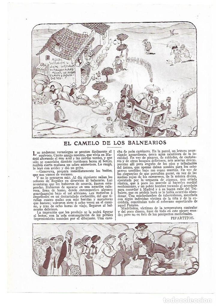 Collezionismo: A&Ntilde;O 1913 RECORTE PRENSA RELATO CORTO HUMOR  EL CAMELO DE LOS BALNEARIOS POR PIFARTITOS