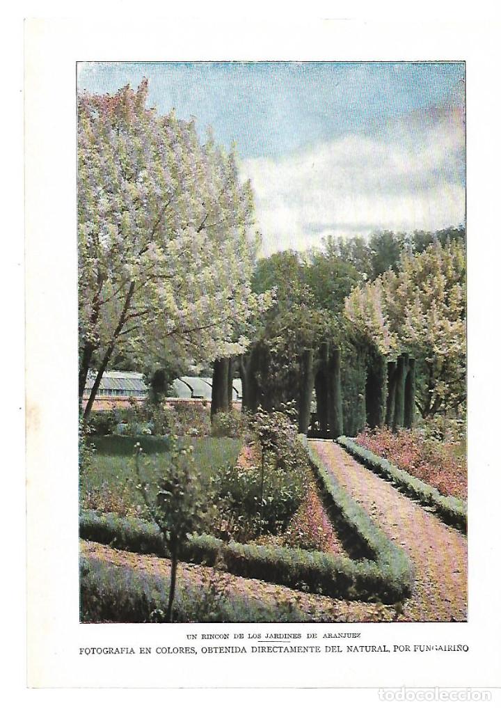 Coleccionismo: A&Ntilde;O 1913 RECORTE PRENSA FOTOGRAFIA EN COLOR JARDINES DE ARANJUEZ FUNGAIRI&Ntilde;O TIPO LAMINA REPRODUCCION