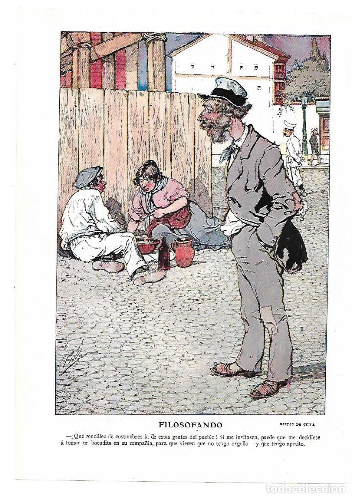 Collecting paper: A&Ntilde;O 1913 RECORTE PRENSA HUMOR DIBUJO COMIC CHISTE FILOSOFANDO DIBUJO DE CILLA