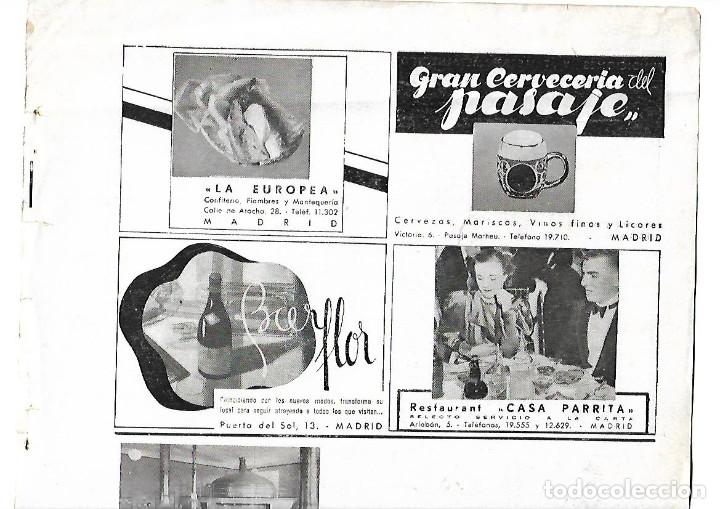 Coleccionismo: A&Ntilde;O 1939 PUBLICIDAD MADRID CONFITERIA LA EUROPEA BAR FLOR GRAN CERVECERIA DEL PASAJE CASA PARRITA