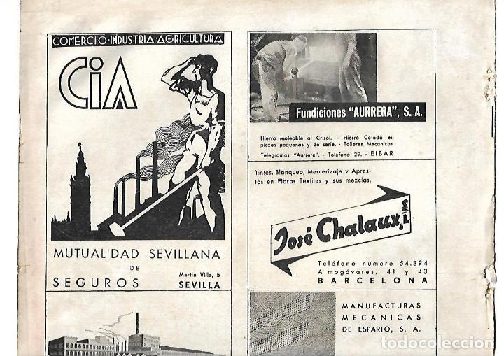 Collezionismo: A&Ntilde;O 1939 PUBLICIDAD FUNDICIONES AURRERA EIBAR JOSE CHALAUX ESPARTO CIEZA MURCIA VICENTE GUI&Ntilde;AU BCNA