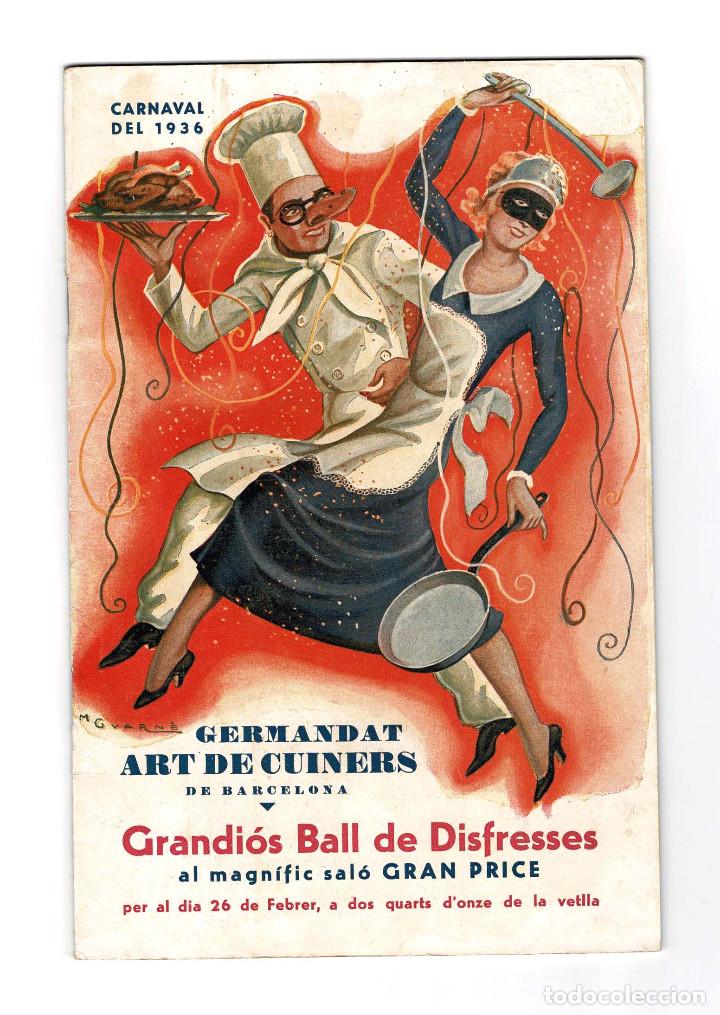 Coleccionismo: PROGRAMA CARNAVAL DE BARCELONA 1936. - Foto 1