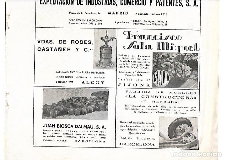 Collezionismo: A&Ntilde;O 1939 PUBLICIDAD JUAN BIOSCA DALMAU BARCELONA FABRICA MUELLES LA CONSTRUCTORA HERRERA