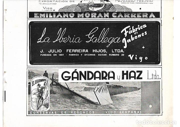 Coleccionismo: A&Ntilde;O 1939 PUBLICIDAD VIGO LA IBERIA GALLEGA  JABONES  FERREIRA CONSERVAS EL LEGIONARIO GANDARA Y HAZ