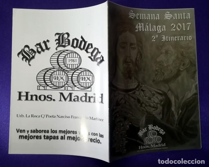 Coleccionismo: Semana Santa M&aacute;laga 2017. Itinerario / Programa de Mano. Bar Bodega - Foto 2