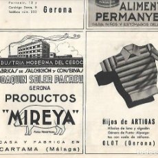 Coleccionismo: AÑO 1939 PUBLICIDAD HIJOS DE ARTIGAS OLOT HILADOS DE LANA ALGODON GENEROS DE PUNTO