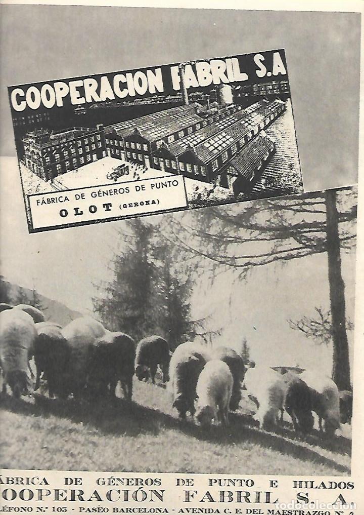 Coleccionismo: A&Ntilde;O 1939 PUBLICIDAD COOPERACION FABRIL OLOT FABRICA DE GENEROS DE PUNTO E HILADOS