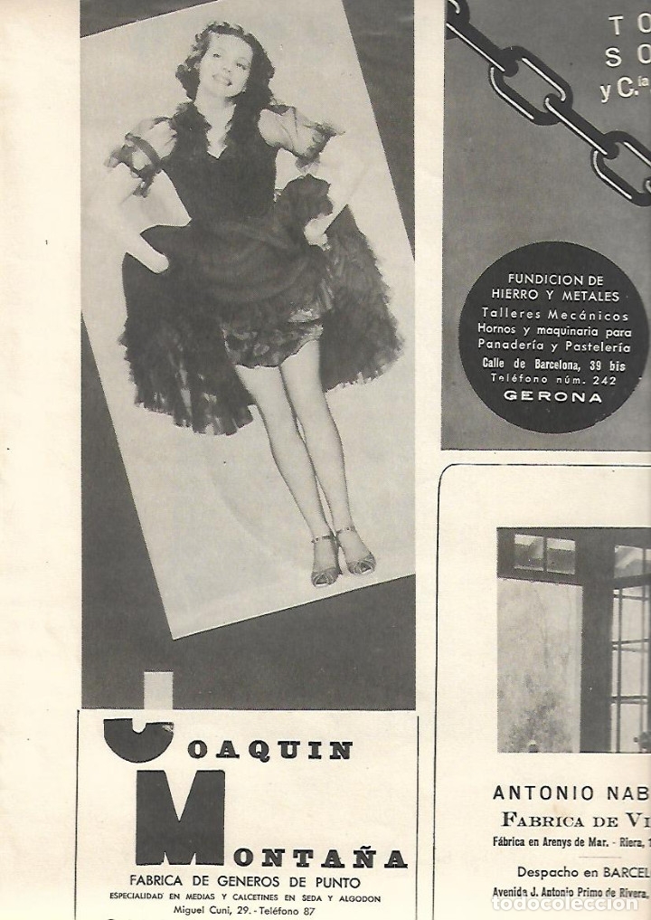 Collectionnisme: A&Ntilde;O 1939 PUBLICIDAD JOAQUIN MONTA&Ntilde;A FABRICA GENEROS DE PUNTO CALELLA BARCELONA