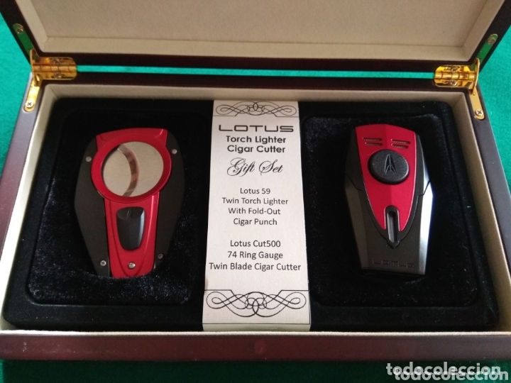 Coleccionismo: Set de encendedor y cortapuros LOTUS - Foto 1