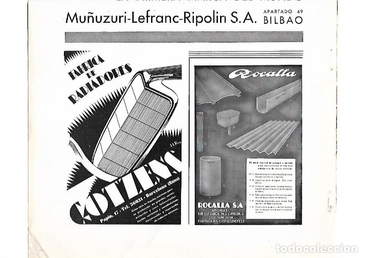 Collezionismo: A&Ntilde;O 1934 PUBLICIDAD RADIADORES OTZENS KOTZENS SANTS ROCALLA CASTELLDEFELS