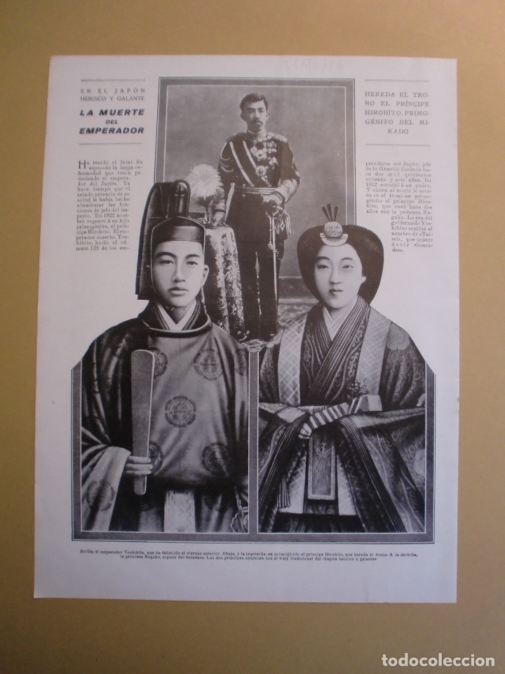 Collectionnisme: HEREDERO  DEL TRONO EN JAP&Oacute;N HIRO HITO PRIMOGENITO DE YOSHIHITO - 31/12/1926