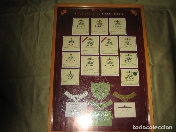 Coleccionismo: CUADRO CON ETIQUETAS DE VINOS Y CAVAS - Foto 1