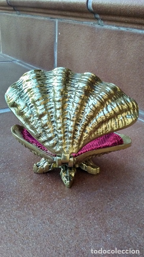 Coleccionismo: JOYERO CON FORMA DE OSTRA EN BRONCE - Foto 4