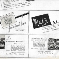 Coleccionismo: AÑO 1940 PUBLICIDAD CARTAGENA LA FLETADORA MURCIANA MARCELINO CONESA CARNES JAMON EMBUTIDOS MANTECAS