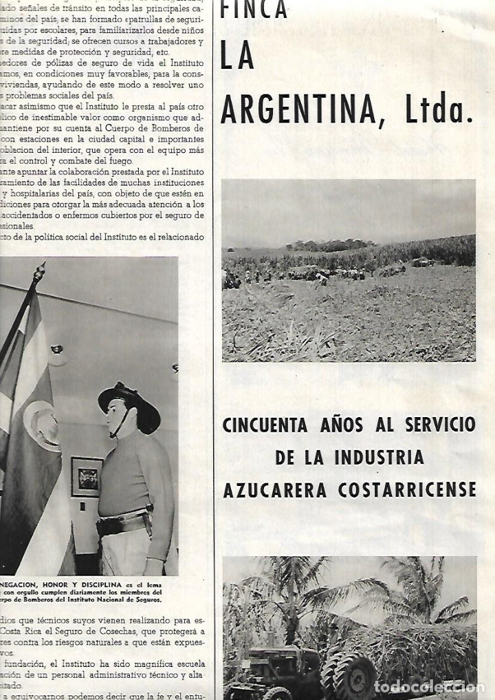 Collecting paper: A&Ntilde;O 1959 PUBLICIDAD COSTA RICA FINCA LA ARGENTINA LTDA INDUSTRIA AZUCARERA COSTARRICENSE
