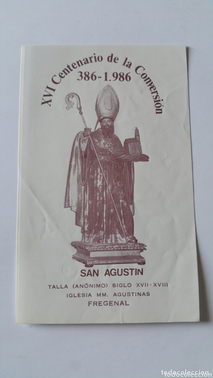 Coleccionismo: XVI Centenario de la conversi&oacute;n 386-1986. San Agust&iacute;n.( pedido m&iacute;nimo 5&euro; ).