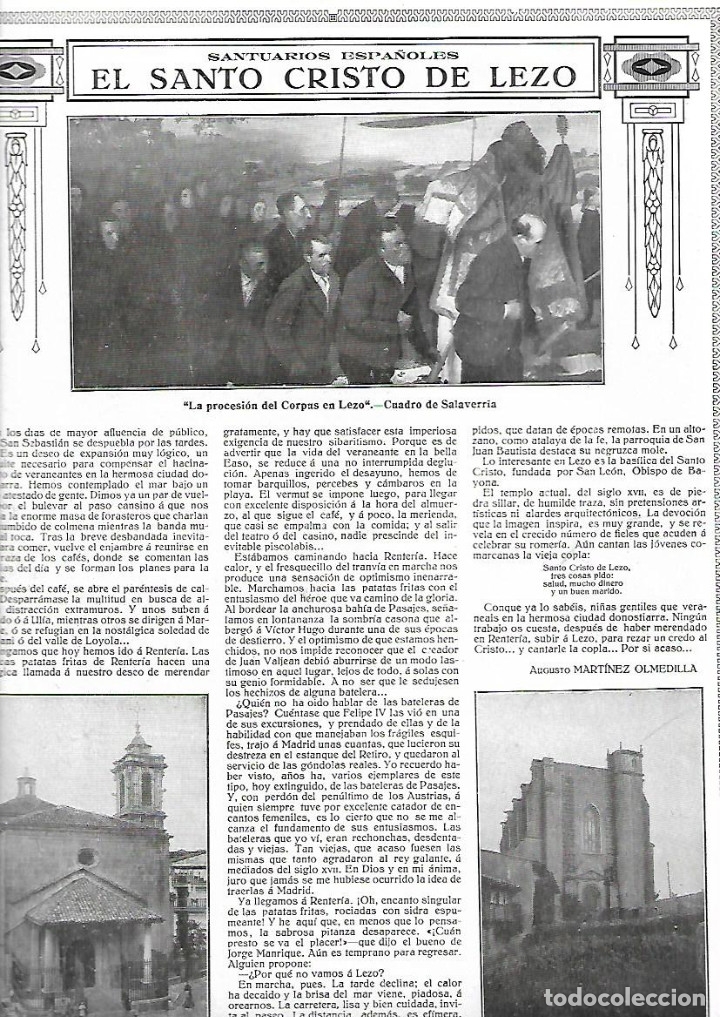 Collezionismo: A&Ntilde;O 1914 RECORTE PRENSA EL SANTO CRISTO DE LEZO PROCESION CORPUS BASILICA IGLESIA
