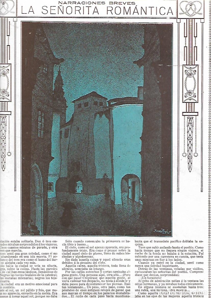 Colecionismo: A&Ntilde;O 1919 RELATO CORTO NARRACION BREVE LA SE&Ntilde;ORITA ROMANTICA CORREA CALDERON DIBUJO JUAN LUIS