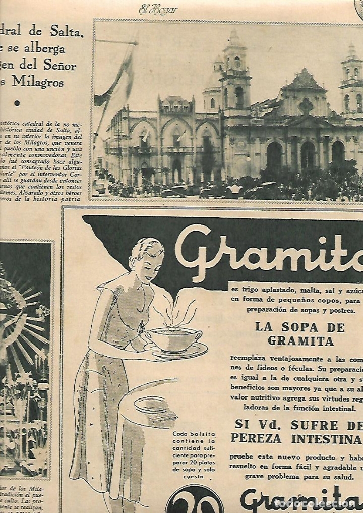 Collectionnisme: A&Ntilde;O 1934 RECORTE PRENSA LA CATEDRAL DE SALTA IMAGEN DEL SE&Ntilde;OR DE LOS MILAGROS RELIGION ARGENTINA