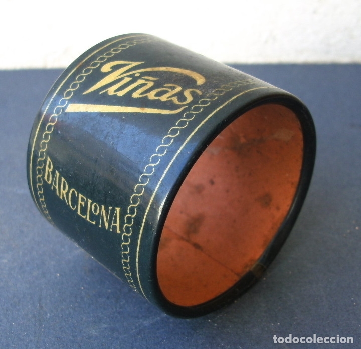 Coleccionismo: servilletero galletas vi&ntilde;as barcelona, 3,5x4,5cm aprox, color verde