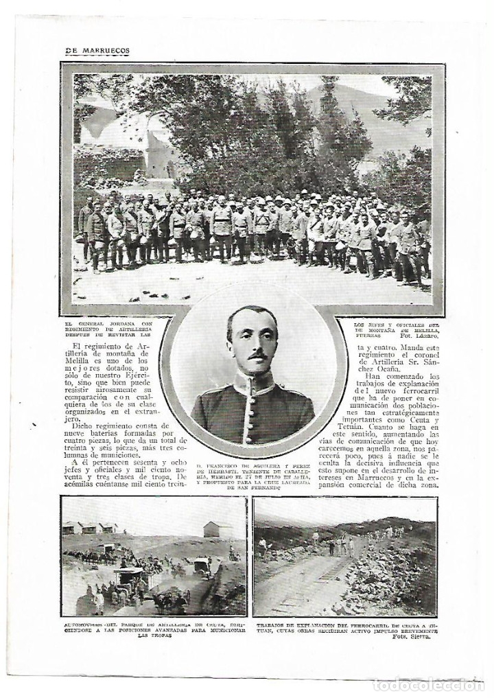 Coleccionismo: A&Ntilde;O 1913 RECORTE PRENSA OBRAS EXPLANACION FERROCARRIL DE CEUTA A TETUAN