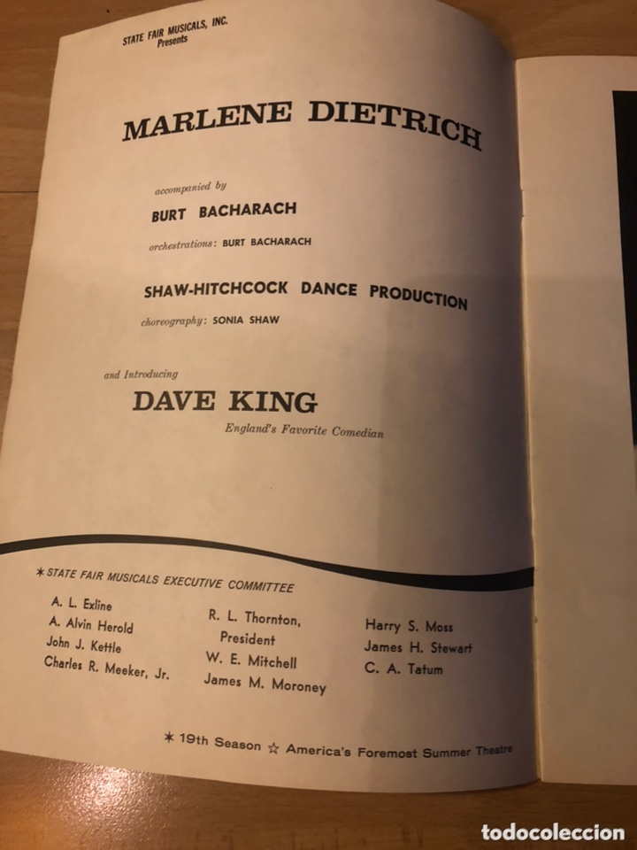 Coleccionismo: Programa de teatro concierto marlene Dietrich - Foto 3