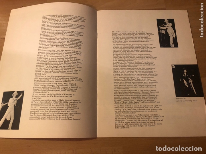 Coleccionismo: Programa de teatro concierto marlene Dietrich - Foto 7