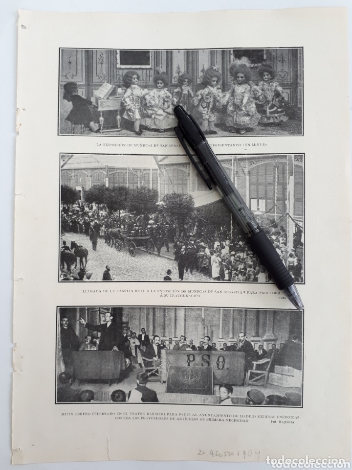 Coleccionismo: SAN SEBASTI&Aacute;N. Exposici&oacute;n de mu&ntilde;ecas, Llegada de la familia Real / CORU&Ntilde;A. Batalla de flores. 1904