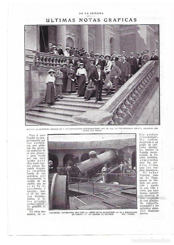 Collezionismo: A&Ntilde;O 1913 RECORTE PRENSA BARCELONA SANT ANDREU PALOMAR ACCIDENTE LOCOMOTORA TREN