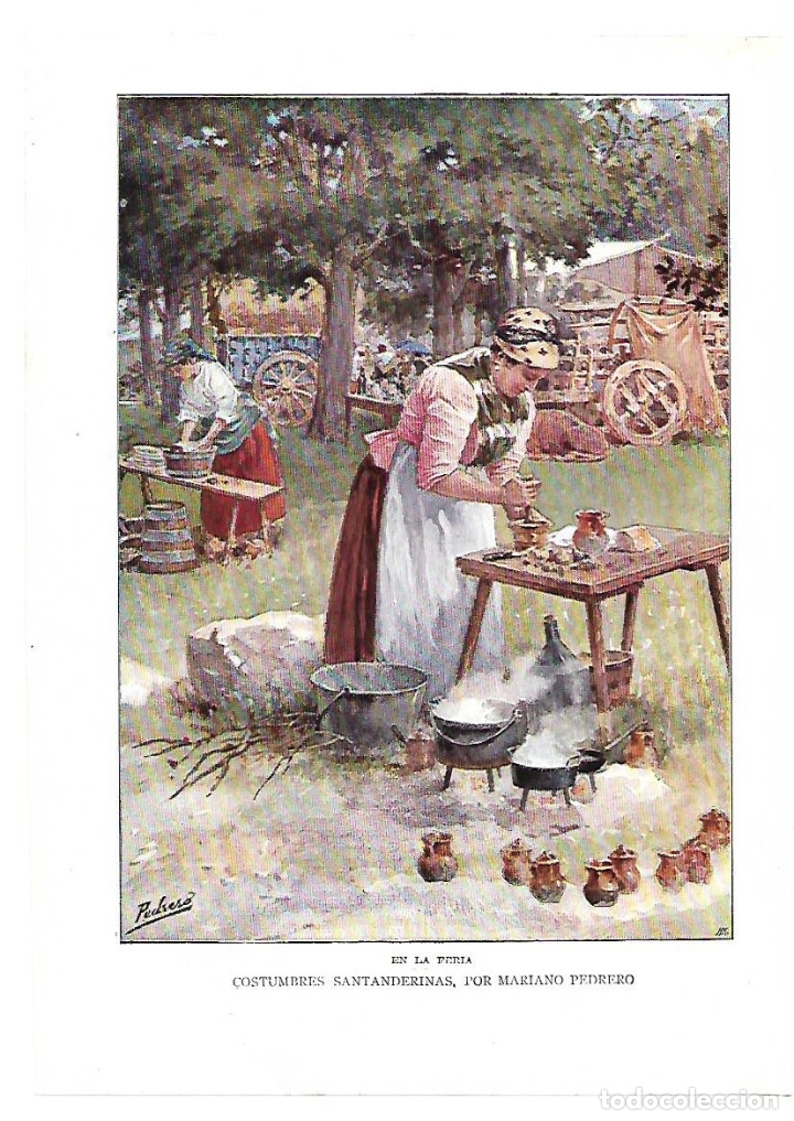 Coleccionismo: A&Ntilde;O 1913 RECORTE PRENSA PINTURA DIBUJO REPRODUCCION COSTUMBRES SANTANDERINAS FERIA MARIANO PEDRERO