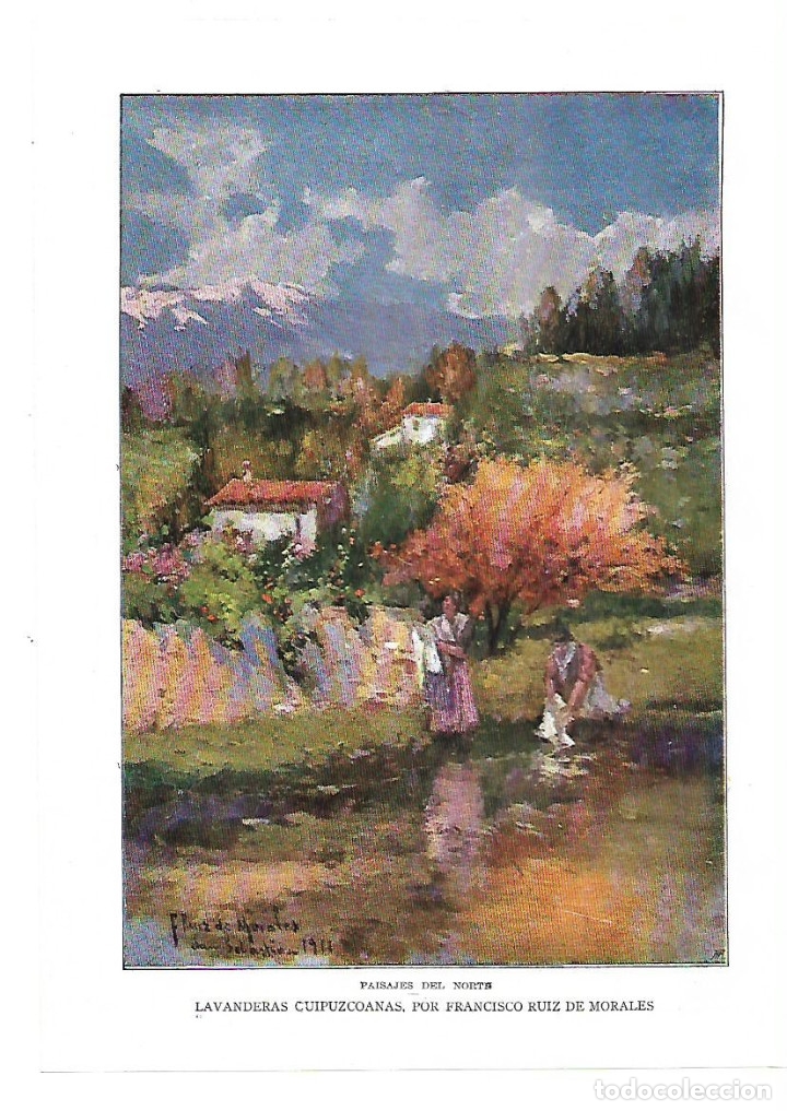 Collectionnisme: &Ntilde;O 1913 RECORTE PRENSA PINTURA DIBUJO REPRODUCCION LAVANDERAS GUIPUZCOANAS FRANCISCO RUIZ DE MORALES