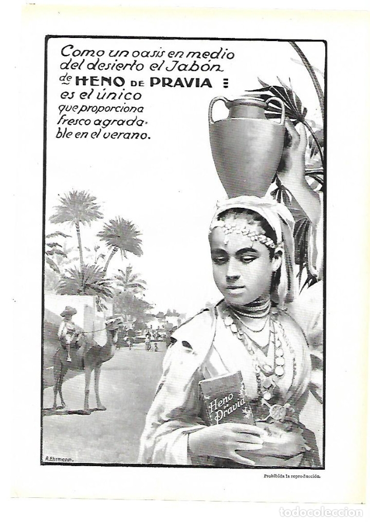 Sammelleidenschaft Papier: A&Ntilde;O 1913 RECORTE PRENSA PUBLICIDAD PASTILLA DE JABON HENO DE PRAVIA