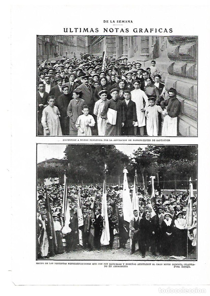 Colecionismo: A&Ntilde;O 1913 RECORTE PRENSA EXCURSION A BILBAO ASOCIACION DE DEPENDIENTES DE SANTANDER