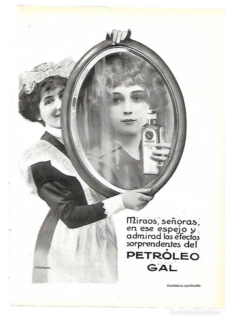 Sammelleidenschaft Papier: A&Ntilde;O 1913 RECORTE PRENSA PUBLICIDAD PETROLEO GAL PARA EL CABELLO