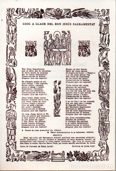 Collezionismo: GOIGS A LLAOR DEL BON JES&Uacute;S SAGRAMENTAT (1961)