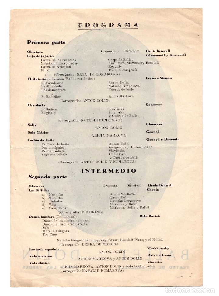 Coleccionismo: PROGRAMA DE TEATRO DE LA ZARZUELA - BALLETS ANTON DOLIN - 1933 - Foto 3