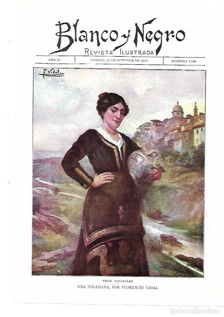 Collectionnisme: A&Ntilde;O 1913 RECORTE PRENSA PINTURA DIBUJO REPRODUCCION UNA TOLEDANA TOLEDO FLORENCIO VIDAL TIPOS
