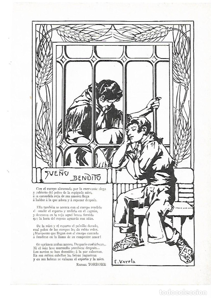 Collezionismo: A&Ntilde;O 1913 RECORTE PRENSA POESIA SUE&Ntilde;O BENDITO RAFEL TORROME DIBUJO VARELA ILUSTRACION