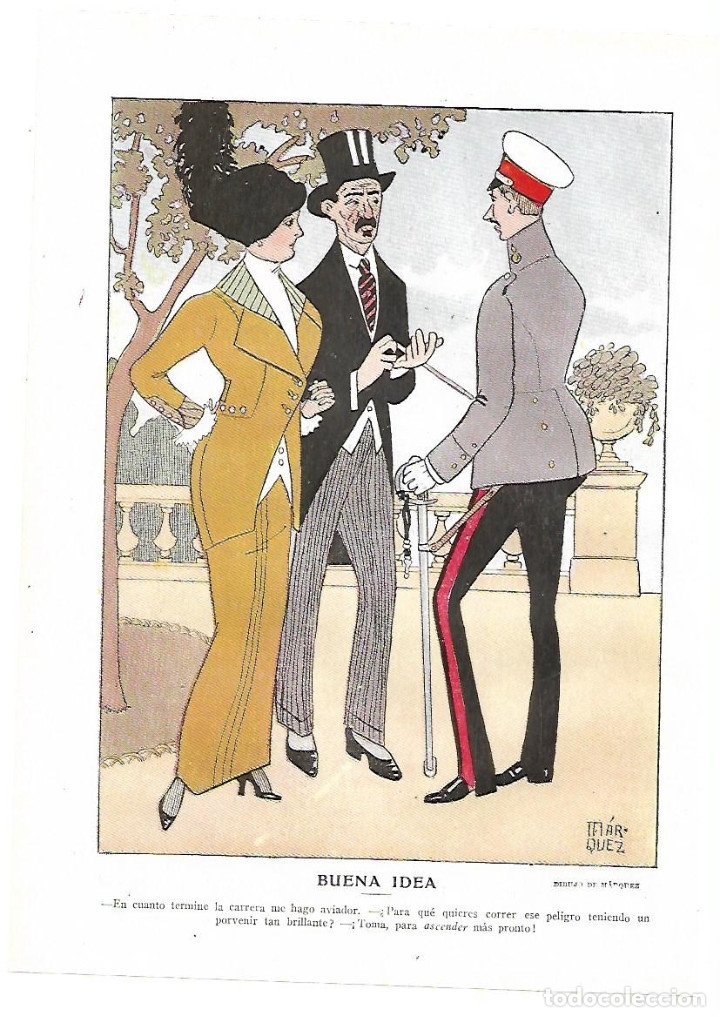 Collectionnisme: A&Ntilde;O 1913 RECORTE PRENSA HUMOR CHISTE BUENA IDEA DIBUJO DE MARQUEZ