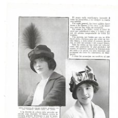 Coleccionismo: AÑO 1913 RECORTE PRENSA MODA FEMENINA SOBRERO FIELTRO MODELO BAGET TOCA CREACION LEWIS