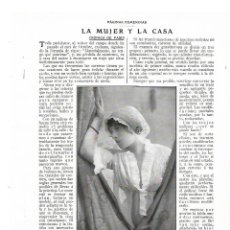 Coleccionismo: AÑO 1913 RECORTE PRENSA MODA FEMENINA TOCA ENCAJE CREACION NORMAND BATA PARA INTERIOR