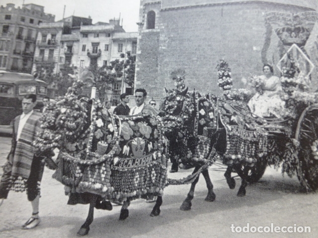 Coleccionismo: VALENCIA FALLAS CABALLERIAS ANTIGUA LAMINA HUECOGRABADO A&Ntilde;OS 50