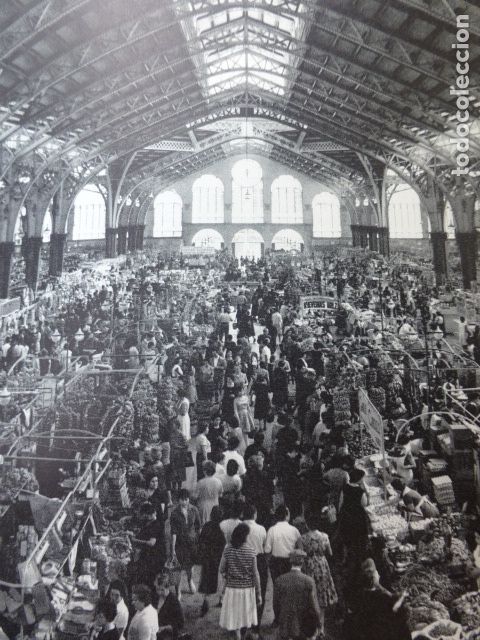Sammelleidenschaft Papier: VALENCIA MERCADO CENTRAL ANTIGUA LAMINA HUECOGRABADO A&Ntilde;OS 50