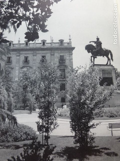 Sammelleidenschaft Papier: VALENCIA MONUMENTO A JAIME EL CONQUISTADOR Y PALACIO DE JUSTICIA ANTIGUA LAMINA HUECOGRABADO A&Ntilde;OS 50
