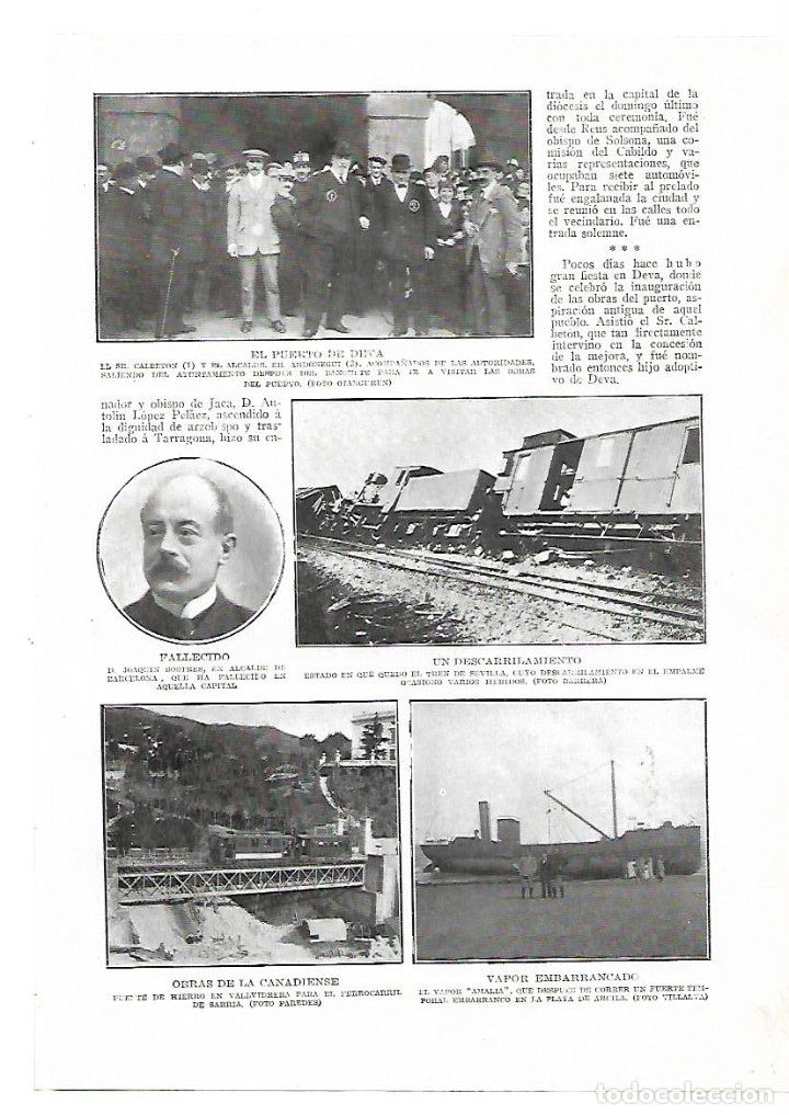 Coleccionismo: A&Ntilde;O 1913 RECORTE PRENSA OBRAS DE LA CANADIENSE PUENTE HIERRO VALLVIDRERA PARA FERROCARRIL TREN