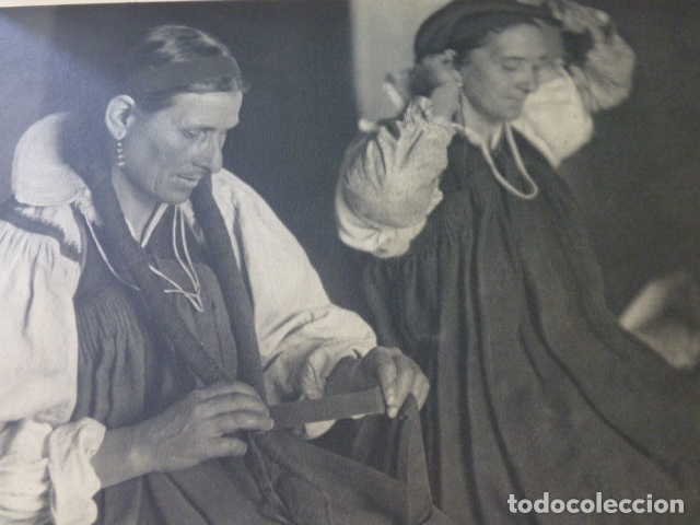 Coleccionismo: ANSO HUESCA MUJERES ANSOTANAS ANTIGUA LAMINA HUECOGRABADO A&Ntilde;OS 30