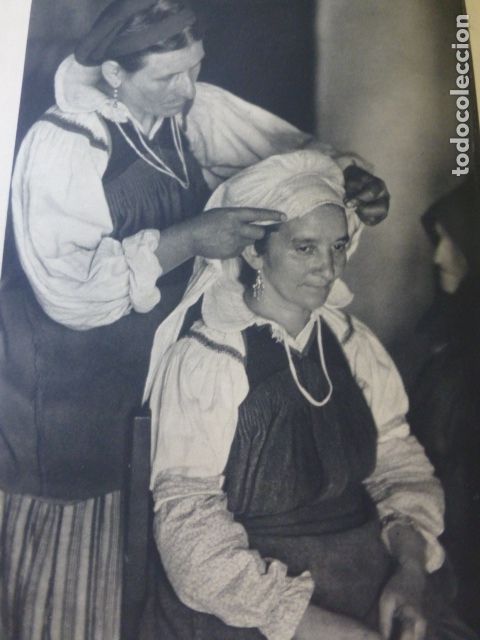 Sammelleidenschaft Papier: ANSO HUESCA MUJERES ANSOTANAS ANTIGUA LAMINA HUECOGRABADO A&Ntilde;OS 30