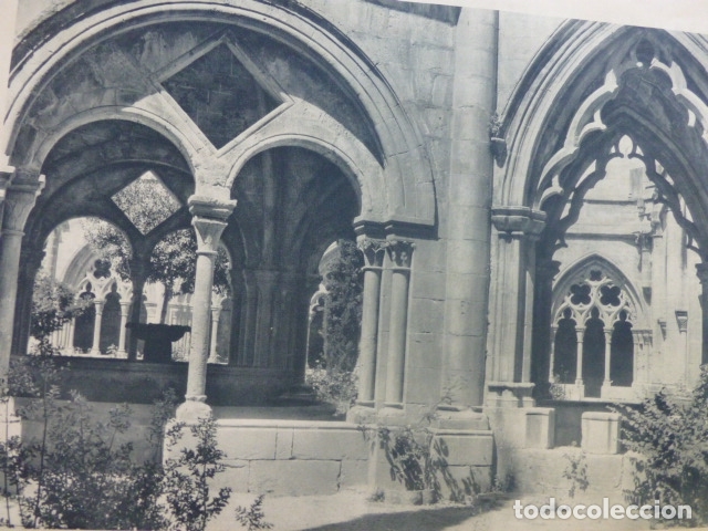Coleccionismo: MONASTERIO DE POBLET TARRAGONA CLAUSTRO ANTIGUA LAMINA HUECOGRABADO A&Ntilde;OS 40