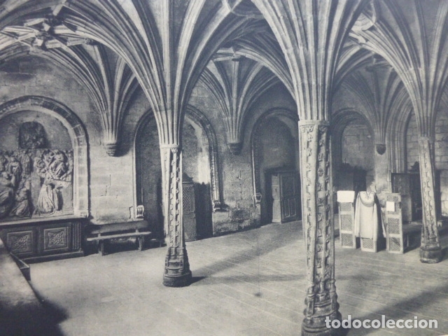 Coleccionismo: MONASTERIO DE OSERA ORENSE SACRISTIA ANTIGUA LAMINA HUECOGRABADO A&Ntilde;OS 40