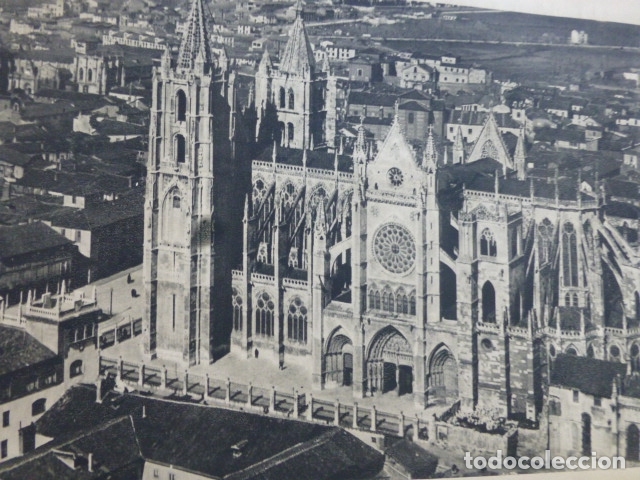 Sammelleidenschaft Papier: LEON LA CATEDRAL ANTIGUA LAMINA HUECOGRABADO A&Ntilde;OS 40